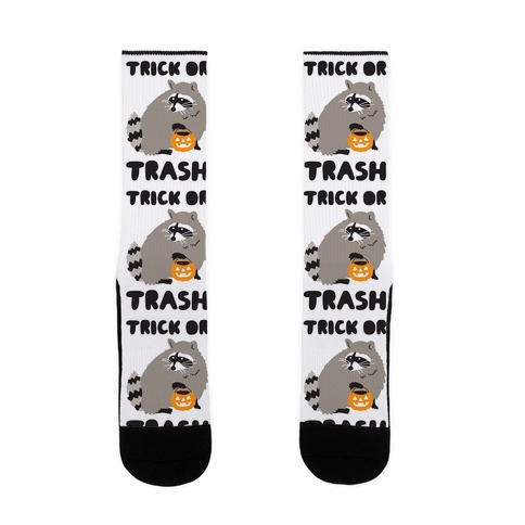 Trick Or Trash Raccoon Sock