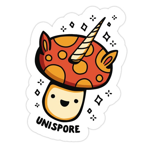 Unispore Unicorn Mushroom Die Cut Sticker