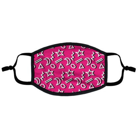 90's Pink Party Pattern Flat Face Mask