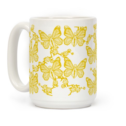 Pretty Butterfly Pattern Travel Mug