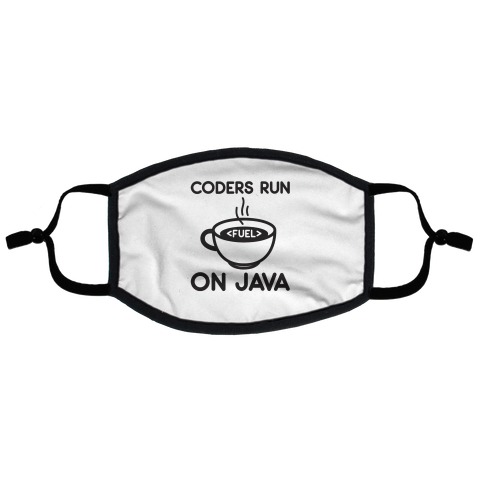 Coders Run On Java Flat Face Mask