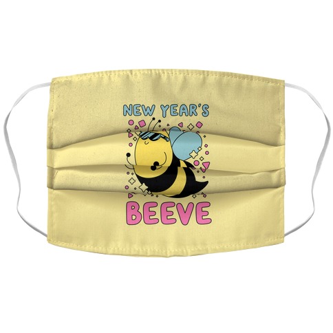 New Year's Beeve (New Year's Party Bee) Accordion Face Mask