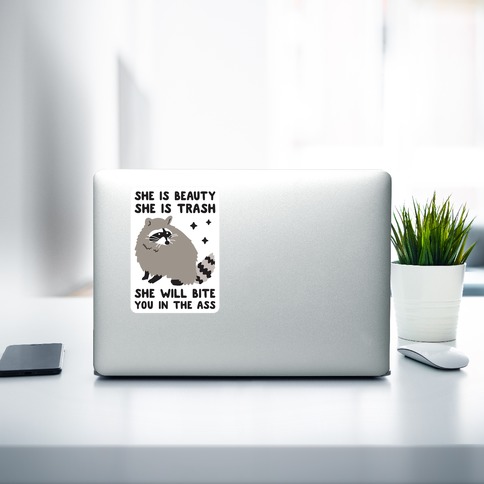 Trash Talker Raccoon Sticker for Sale by PeachesMommy