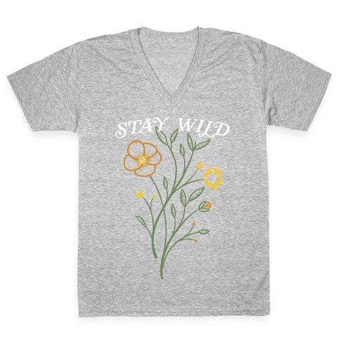 Stay Wild Wildflowers V-Neck Tee Shirt