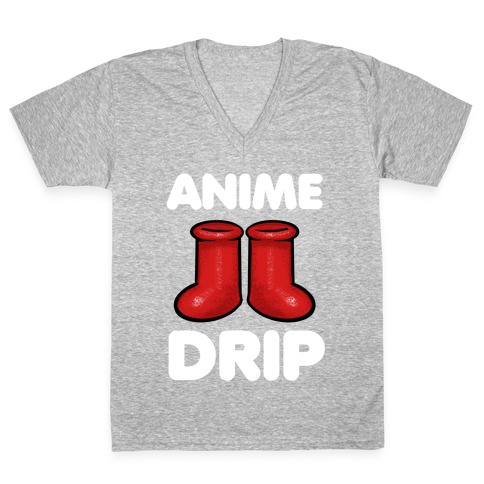 Anime Drip V-Neck Tee Shirt