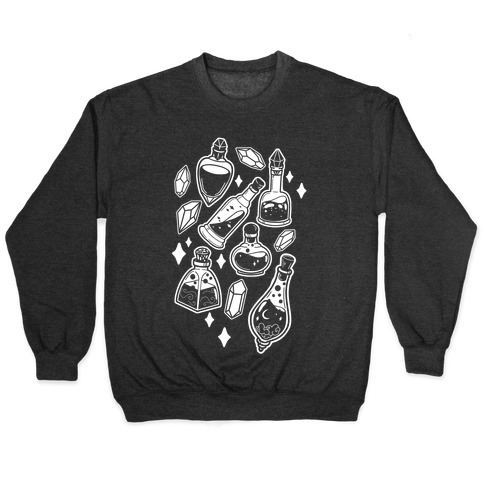 White On Black Potions Pattern Pullover