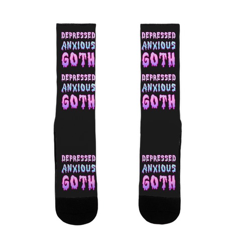 Depressed Anxious Goth Sock