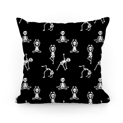 Skele-Zen Pattern - Black Pillow
