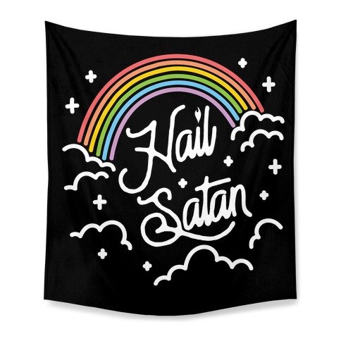 Hail Satan Rainbow Tapestry