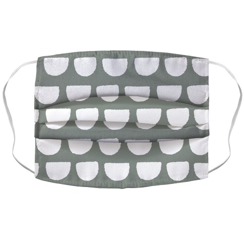 Simple Scallop Pattern Grey Accordion Face Mask