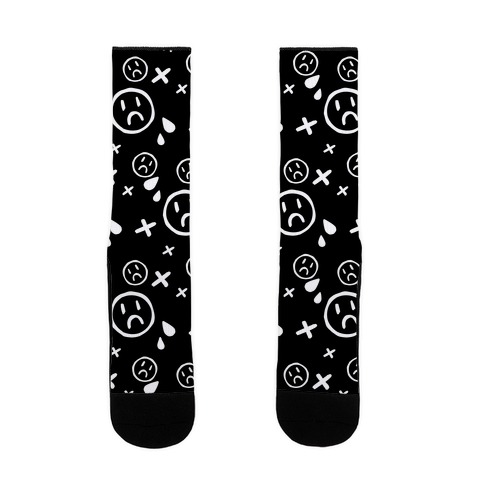Emo Pattern Black Sock