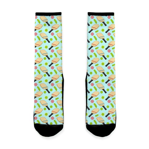 Pickle and Pickleball Gear Pattern Sock