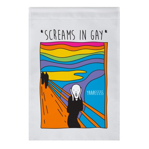 Screams In Gay Edvard Munch Parody Garden Flag