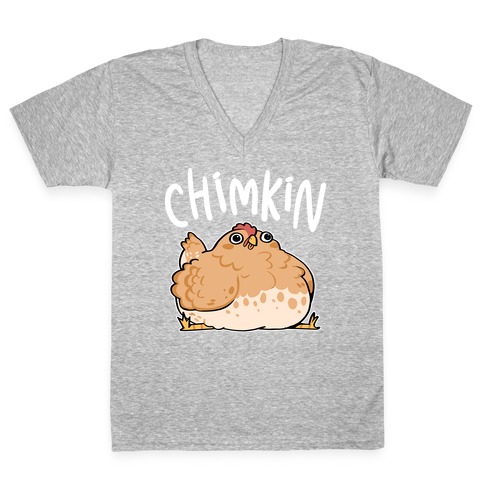 Chimkin Derpy Chicken V-Neck Tee Shirt