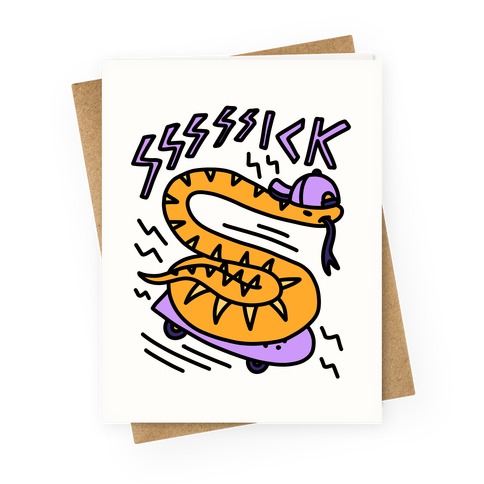 Sssssick Skating Snake Greeting Card