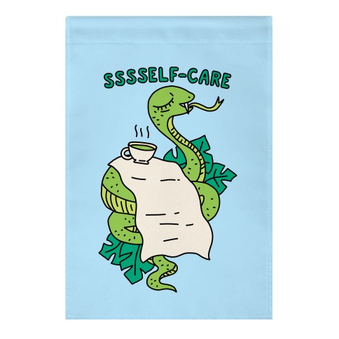 Sssself-Care Snake Garden Flag