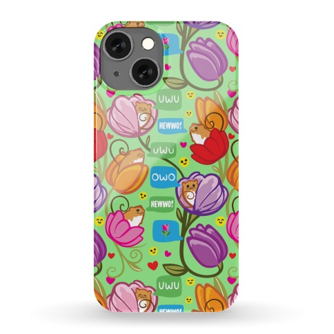 Harvest Mice Emoji Floral Pattern Phone Case