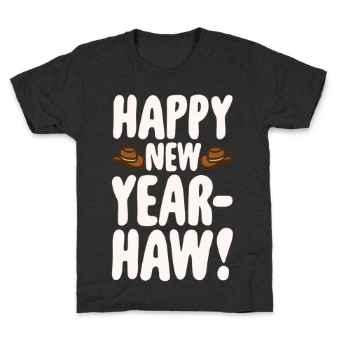 Happy New Year-Haw White Print Kids T-Shirt