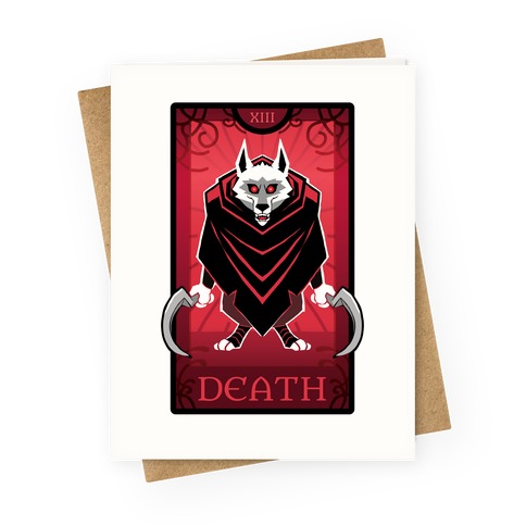 Death Wolf Tarot Greeting Card