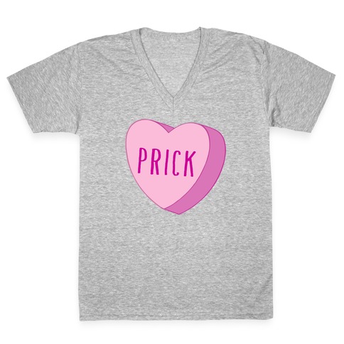 Prick Candy Heart V-Neck Tee Shirt