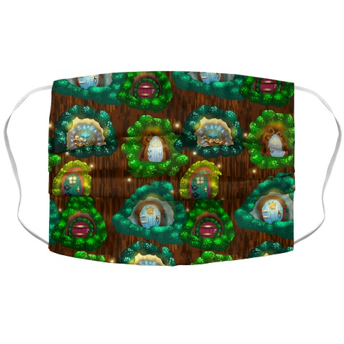 Fairy Cottage Doors Pattern Accordion Face Mask