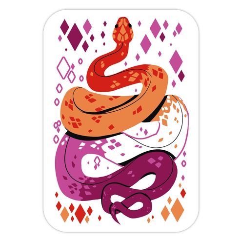 Pride Snakes: Lesbian Die Cut Sticker