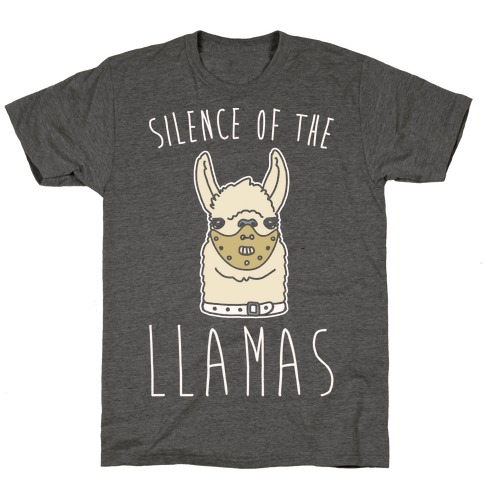 Silence of The Llamas Parody White Print T-Shirt