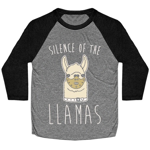 Silence of The Llamas Parody White Print Baseball Tee