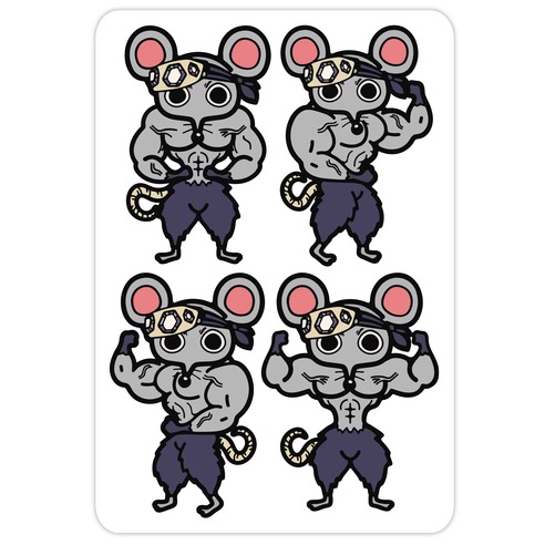 Muscle Mice Pattern Parody Die Cut Sticker