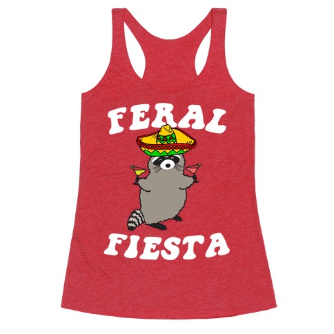 Feral Fiesta (Raccoon) Racerback Tank Top