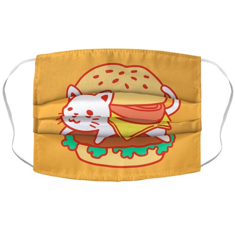 Burger Cat Accordion Face Mask