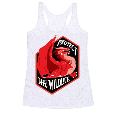Protect The Wildlife Red Dragon Racerback Tank Top