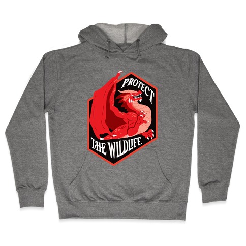 Protect The Wildlife Red Dragon Hooded Sweatshirt