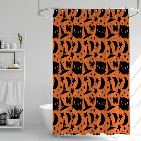 Witchy Halloween Pattern Shower Curtain