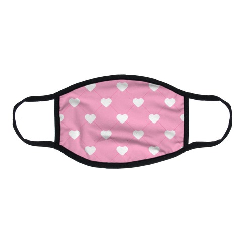 Simple Heart Pattern pink Flat Face Mask