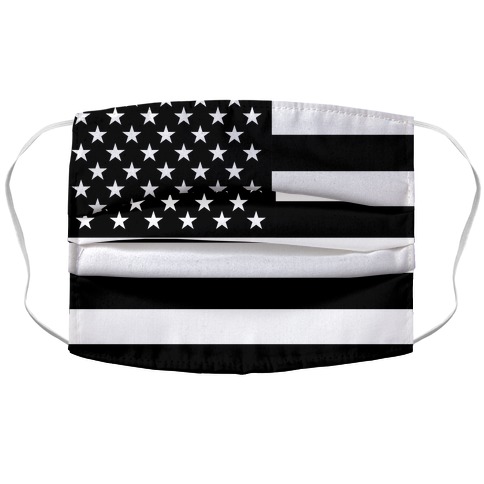 Black and White American Flag Accordion Face Mask