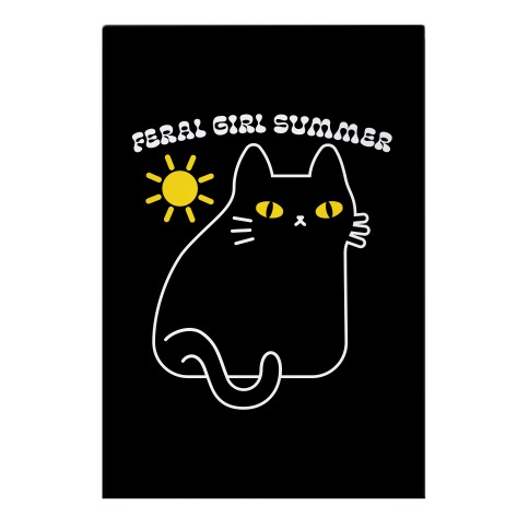 Feral Girl Summer Cat Garden Flag