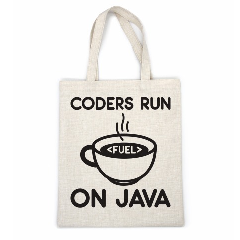Coders Run On Java Casual Tote