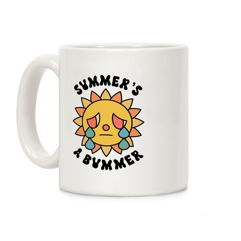 Summer's A Bummer (Retro Sad Sun) Coffee Mug