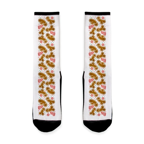 Gingerbread and Candy Cane Penises Sock