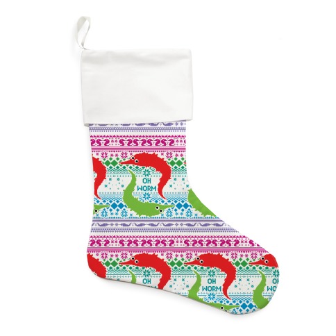 Oh Worm Ugly Sweater Stocking