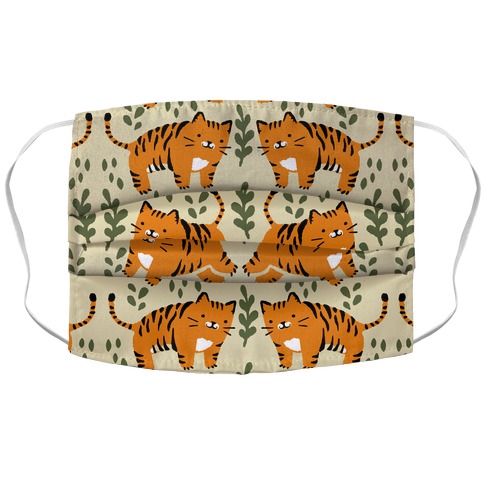 Chubby Tiger Pattern Accordion Face Mask
