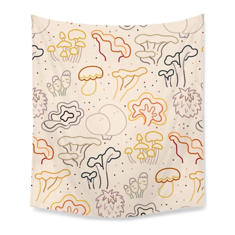 Fall Mushrooms (Light) Tapestry