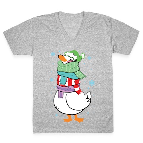 Scarf Duck V-Neck Tee Shirt