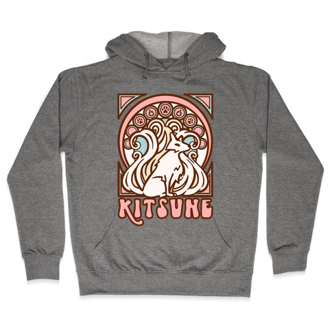 Art Nouveau Kitsune Hooded Sweatshirt