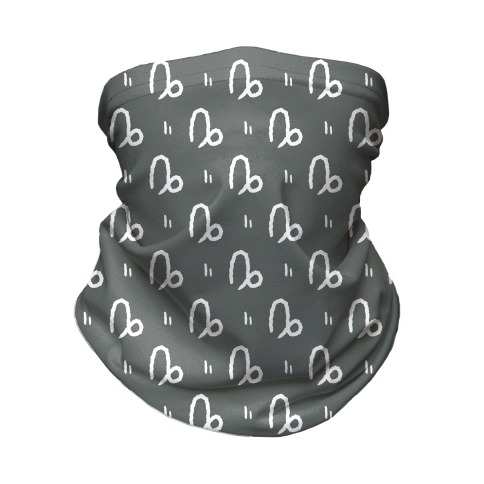 Capricorn Symbol Pattern Grey Neck Gaiter