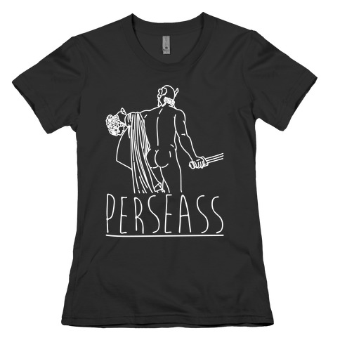 Perseass Parody White Print Womens T-Shirt