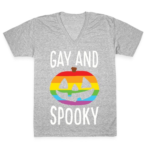 Gay And Spooky V-Neck Tee Shirt