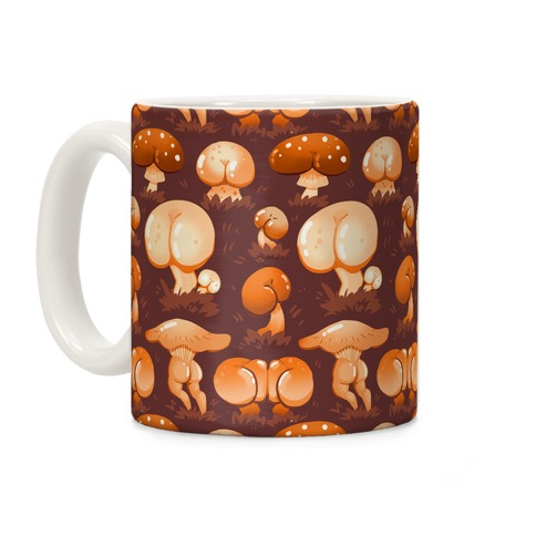 Butt Mushroom Pattern orange Coffee Mug