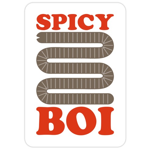 Spicy Boi Worm Parody Die Cut Sticker